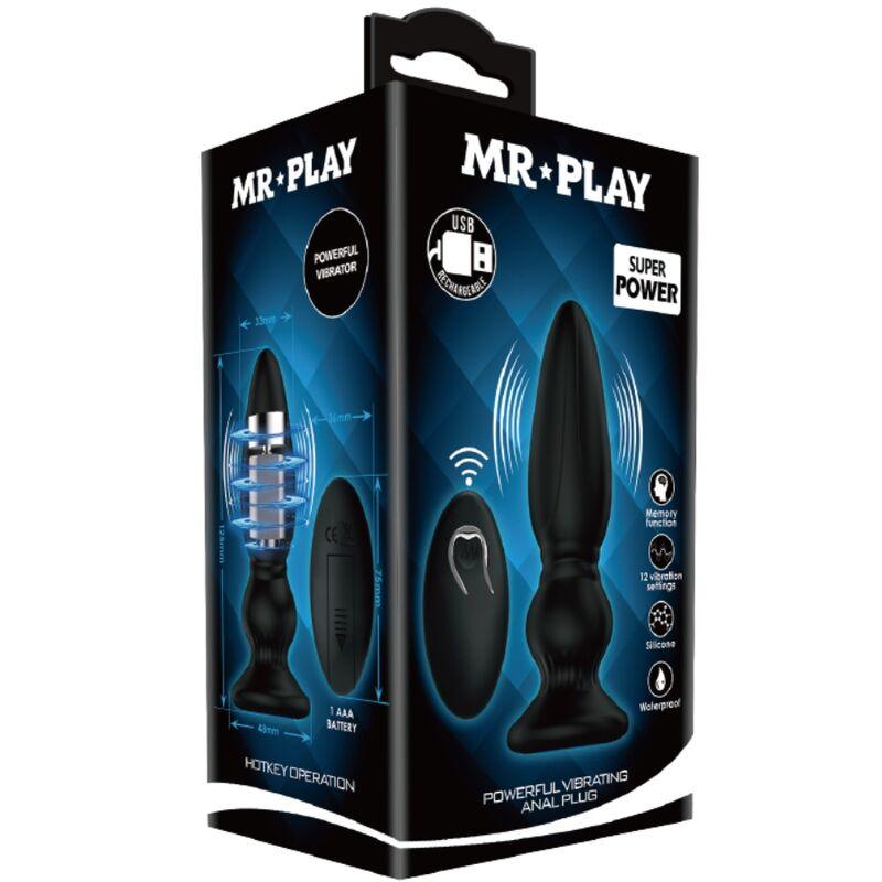 MR PLAY PLUGUE ANAL DE CONTROLE REMOTO VIBRADOR PODEROSO PRETO