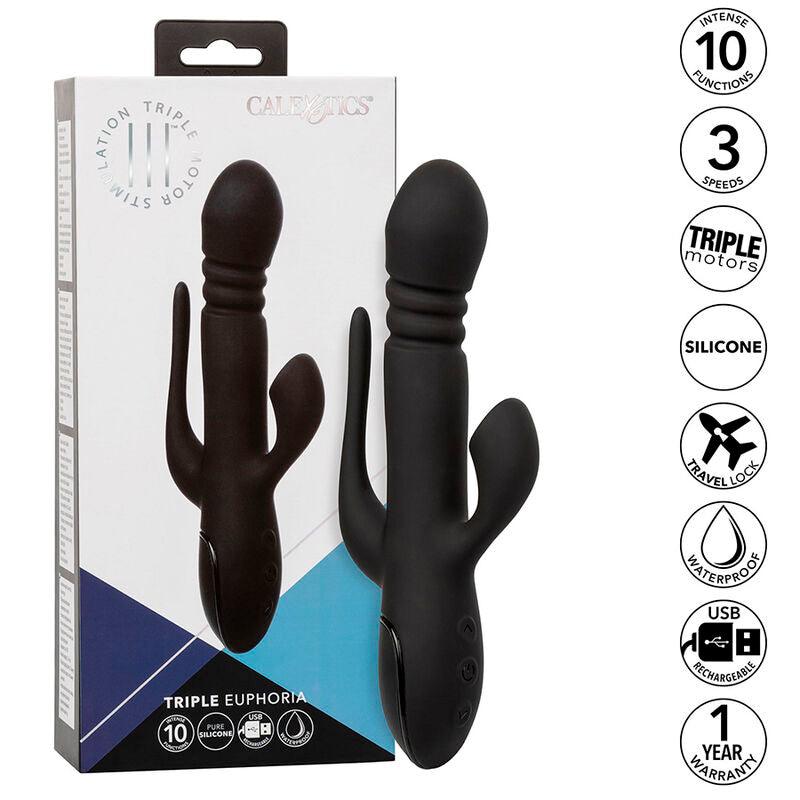 CALIFORNIA EXOTICS VIBRADOR TRIPLO EUPHORIA PRETO