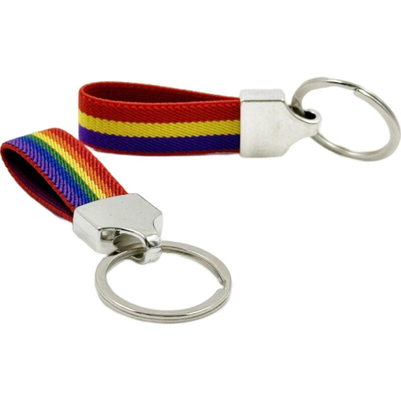 PRIDE ELASTIC FABRIC KEY RING WITH FLAG