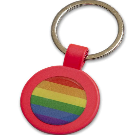 CHAVES PRIDE FUSCIA METAL REDONDO COM A BANDEIRA LGBT