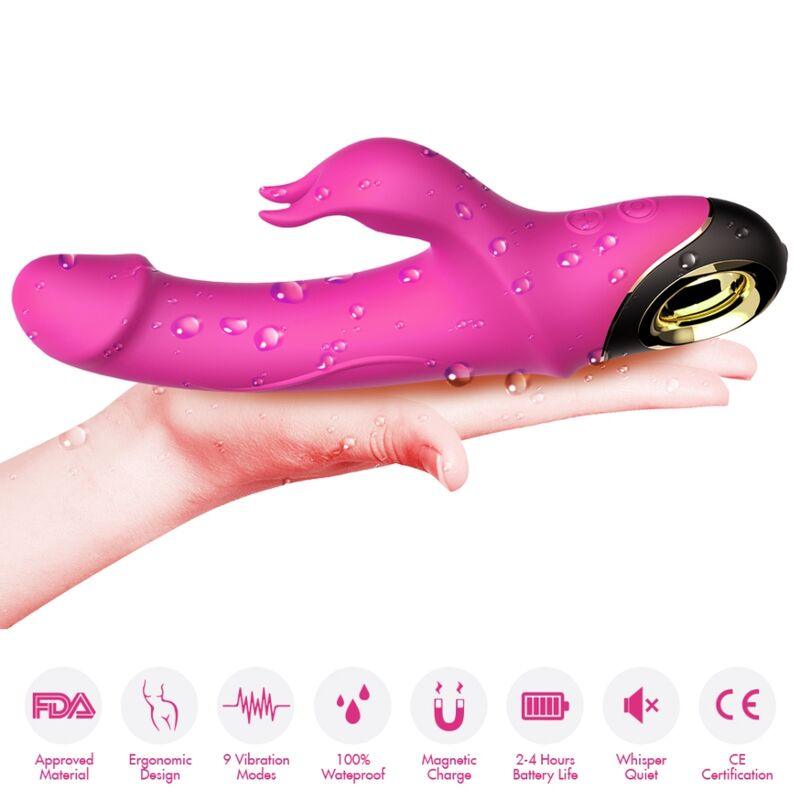 ARMONY METEROR DILDO VIBRADOR COELHO ROTATOR FuCSIA