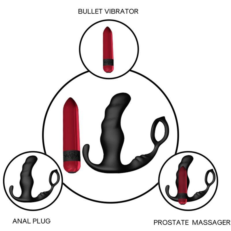 ARMONY KNIGHT VIBRADOR ANAL PRoSTATA E ANEL CONTROLE REMOTO PRETO