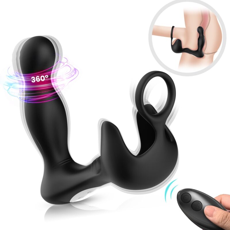 ARMONY VIBRADOR SURROUND ANAL E ESTIMULADOR TESTICULOS E ANEL CONTROLE REMOTO PRETO