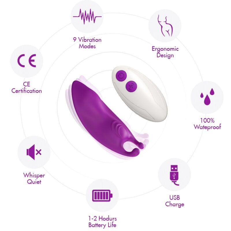 ARMONY HONEYBEE WEARABLE CALCAS VIBRADOR G SPOT CONTROLE REMOTO ROXO