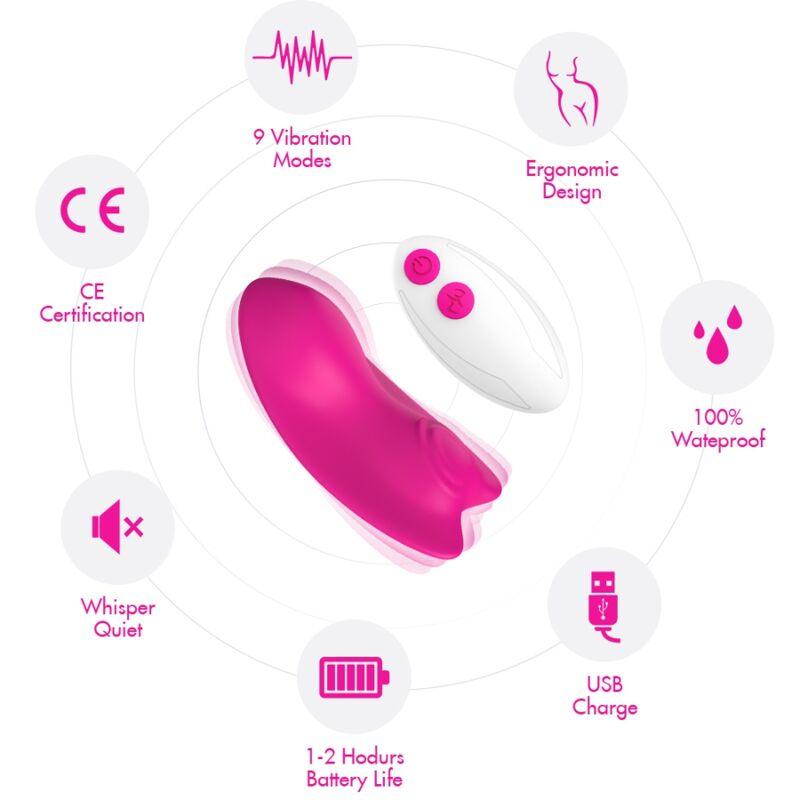 ARMONY CALCA VIBRADORA BUTTERFLY WEARABLE CONTROLE REMOTO ROSA