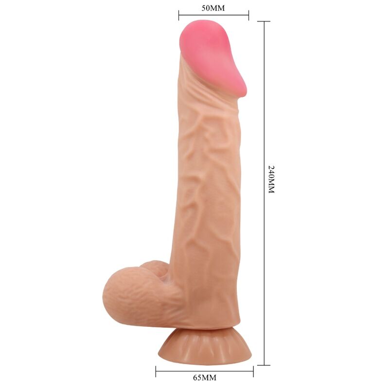 PRETTY LOVE SeRIE SLIDING SKIN DILDO REALiSTICO COM VENTOSA DESLIZANTE PELE CARNE 24 CM