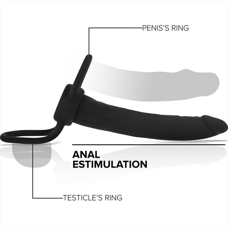 MYTHOLOGY DILDO ANAL COBI ONYX COM ANEL DE GALO E TESTiCULO 13 SILICONE CM