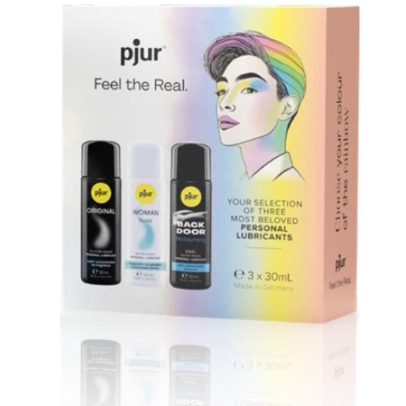 PJUR CONJUNTO PRIDE LUBRIFICANTES PREMIUM 3 X 30 ML