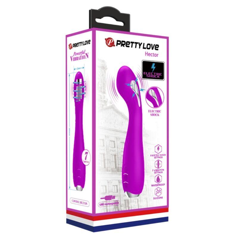 PRETTY LOVE VIBRADOR DE ELETROCHOQUE RECARREGVEL HECTOR ROXO IMPERMEVEL