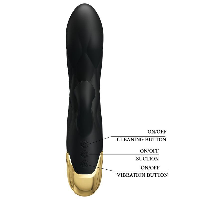 PRETTY LOVE VIBRADOR DE LUXO Banhado A OURO RECARREGVEL PRETO