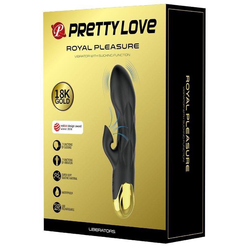 PRETTY LOVE VIBRADOR DE LUXO Banhado A OURO RECARREGVEL PRETO