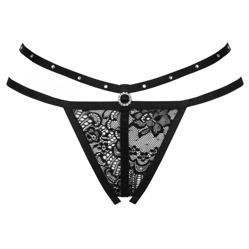 LIVCO CORSETTI FASHION NOMADE TANGA CROTCHLESS NEGRO