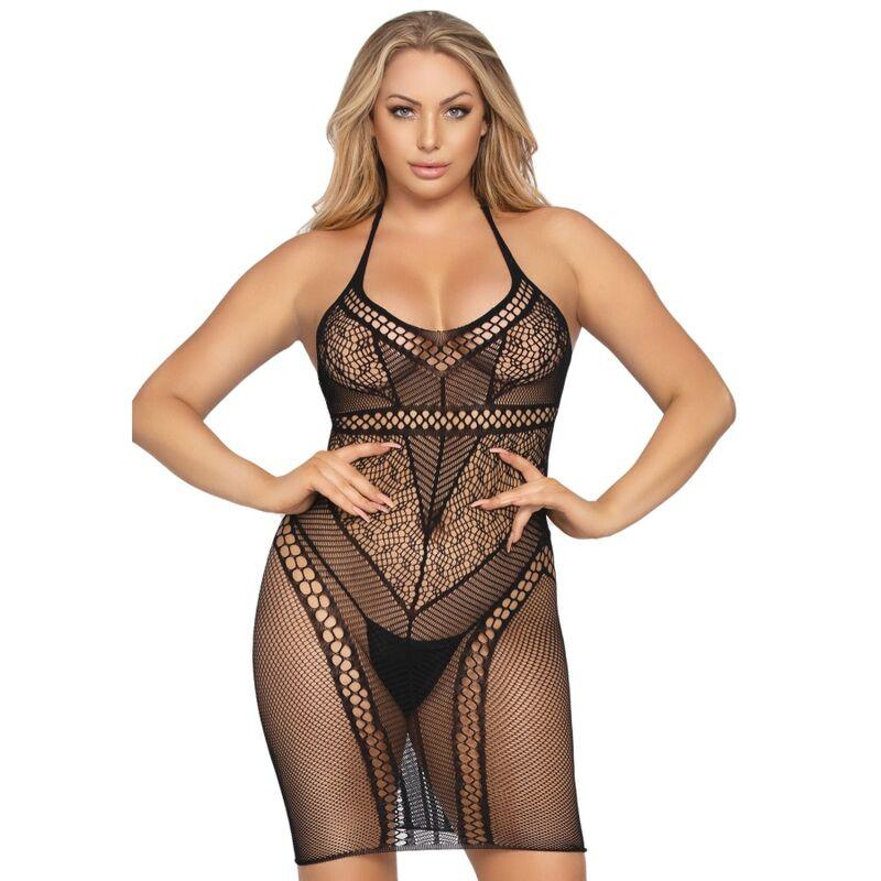 LEG AVENUE MINI VESTIDO MULTI NET TAMANHO uNICO PRETO