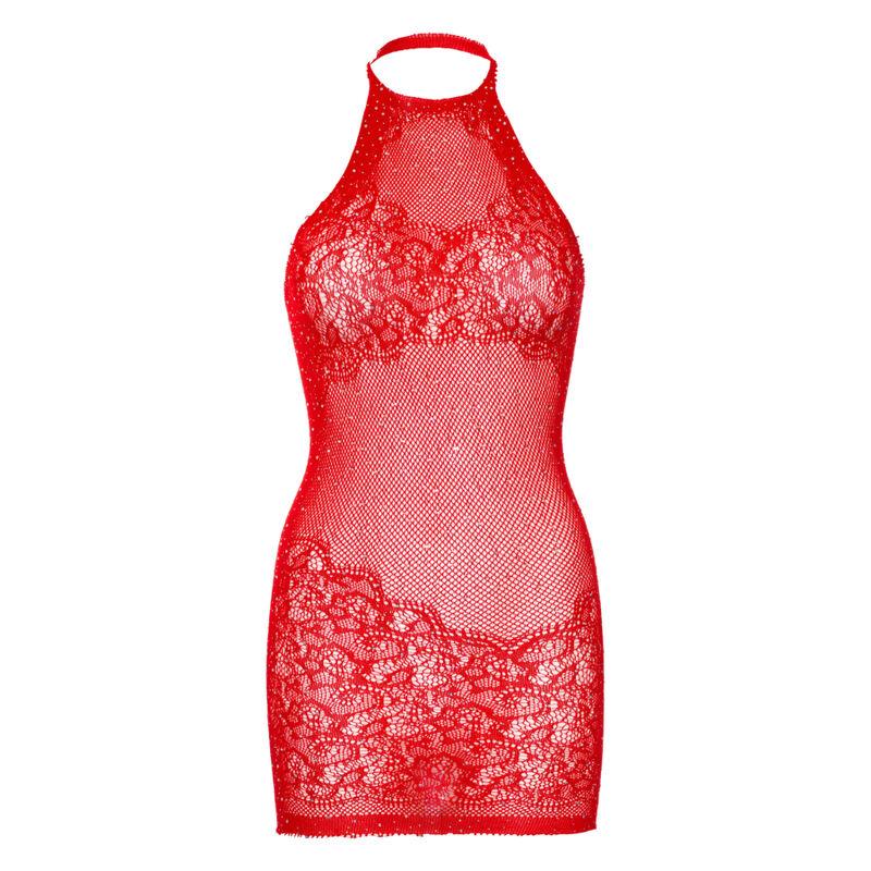 LEG AVENUE MINI VESTIDO DE STRAS HALTER TAMANHO uNICO VERMELHO