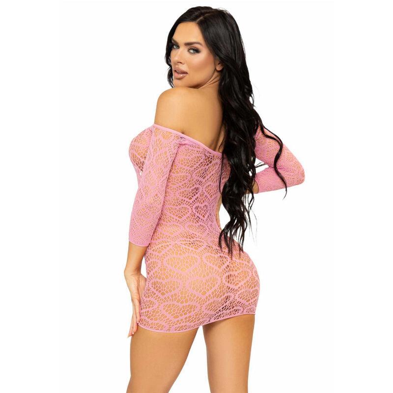 LEG AVENUE HEART NET MINI VESTIDO TAMANHO uNICO ROSA