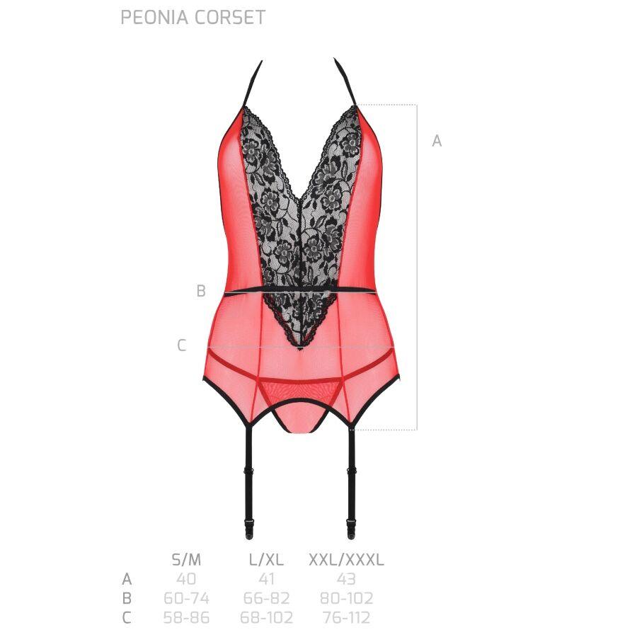 PASSION PEONIA CORSET LINHA ERoTICA VERMELHO S M