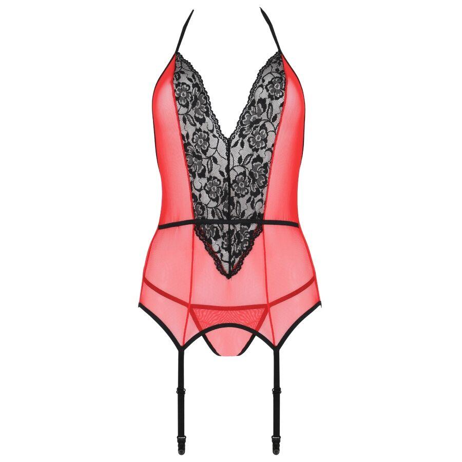 PASSION PEONIA CORSET LINHA ERoTICA VERMELHO L XL