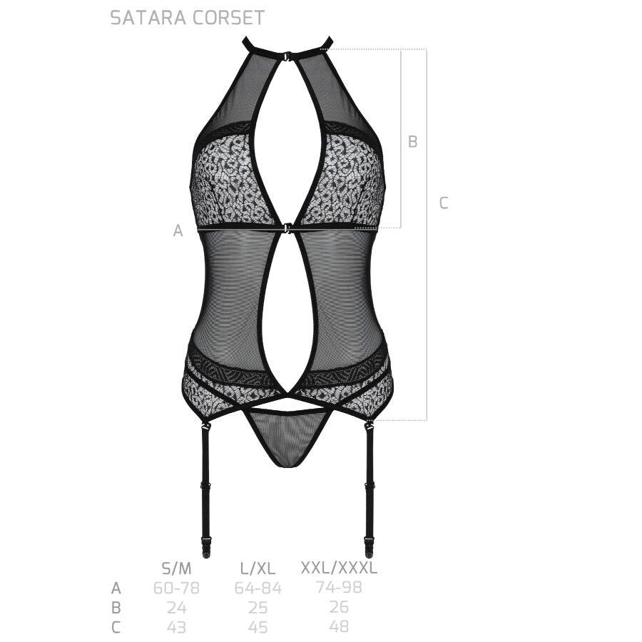 PASSION SATARA CORSET LINHA ERoTICA PRETO S M