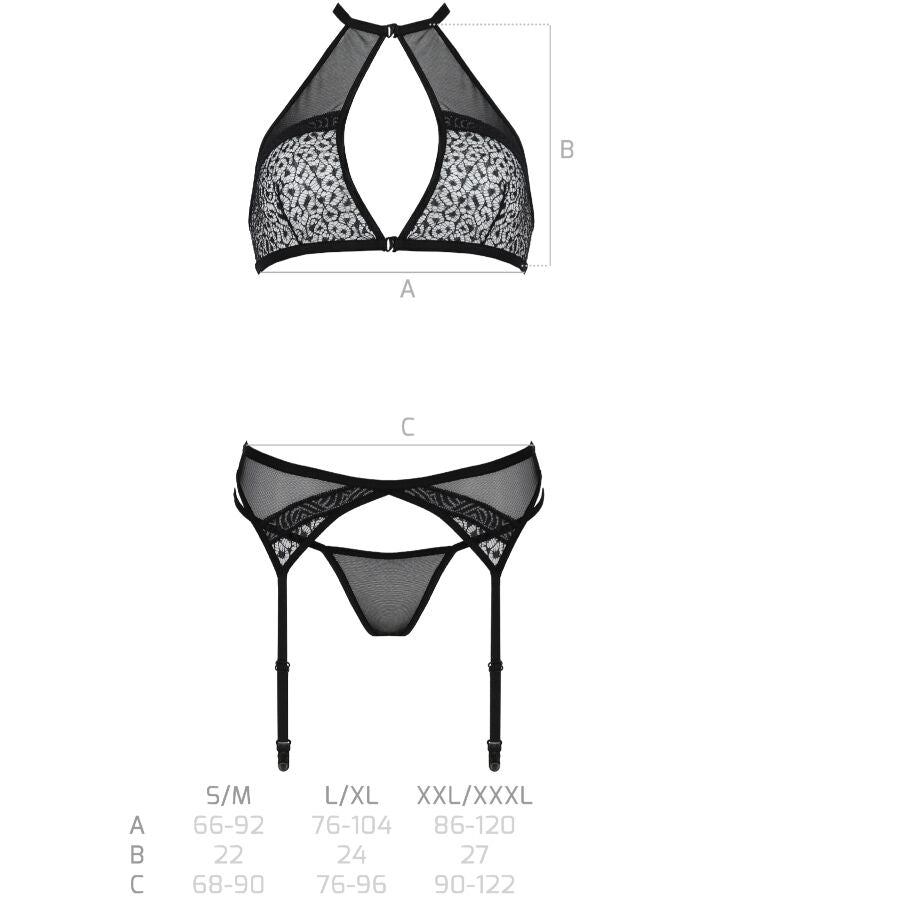 PASSION CONJUNTO SATARA LINHA ERoTICA PRETA S M