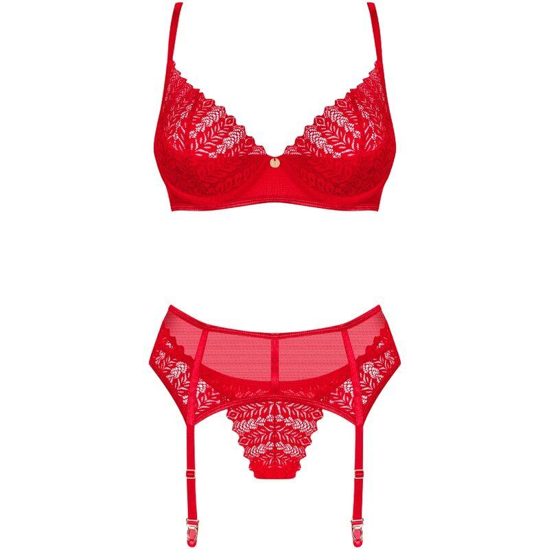 OBSESSIVE CONJUNTO INGRIDIA DUAS PEAS CROTCHLESS VERMELHO XL XXL