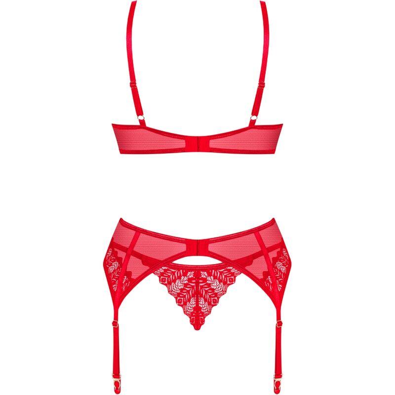 OBSESSIVE CONJUNTO INGRIDIA DUAS PEAS CROTCHLESS VERMELHO XL XXL