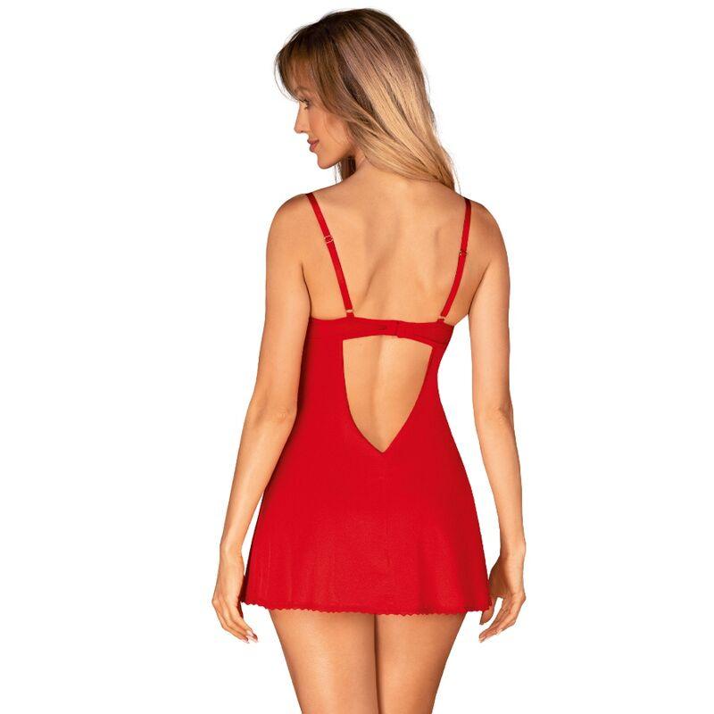 OBSESSIVE INGRIDIA CHEMISE TANGA RED XS S