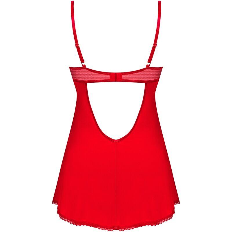 OBSESSIVE INGRIDIA CHEMISE TANGA RED XS S