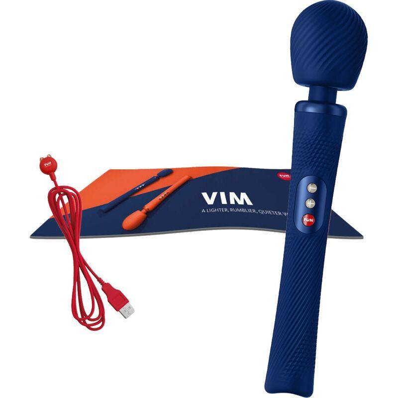 FUN FACTORY VIM SILICONE RECARREGVEL VIBRANTE PESO RUMBLE WAND MIDNIGHT BLUE