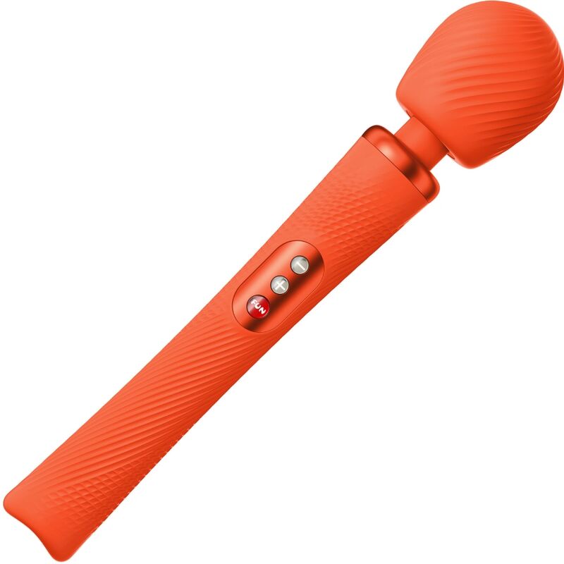 FUN FACTORY VIM SILICONE RECARREGVEL VIBRANTE PESO RUMBLE WAND SUNRISE ORANGE