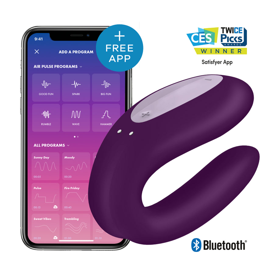 SATISFYER DOUBLE JOY CON APP ROXO