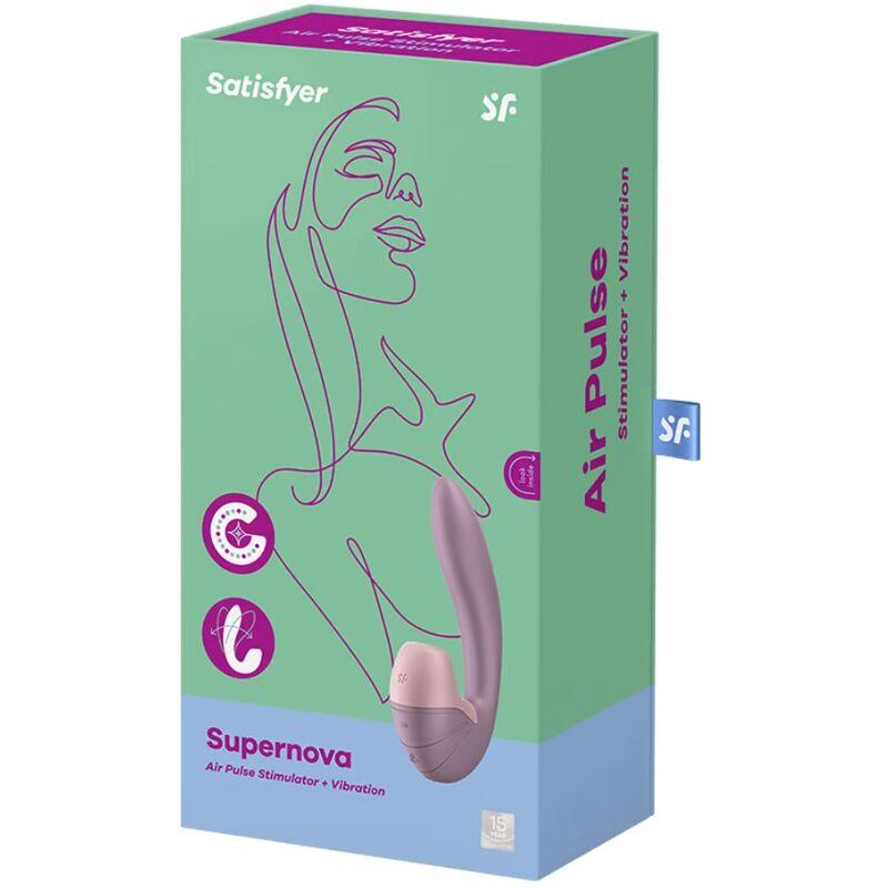 SATISFYER ESTIMULADOR DE PULSO DE AR SUPERNOVA E VIBRAO ROSA