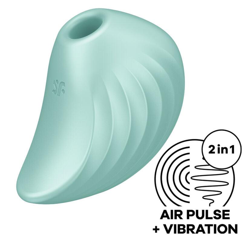 SATISFYER ESTIMULADOR E VIBRADOR DE PULSO DE AR PEARL DIVER VERDE