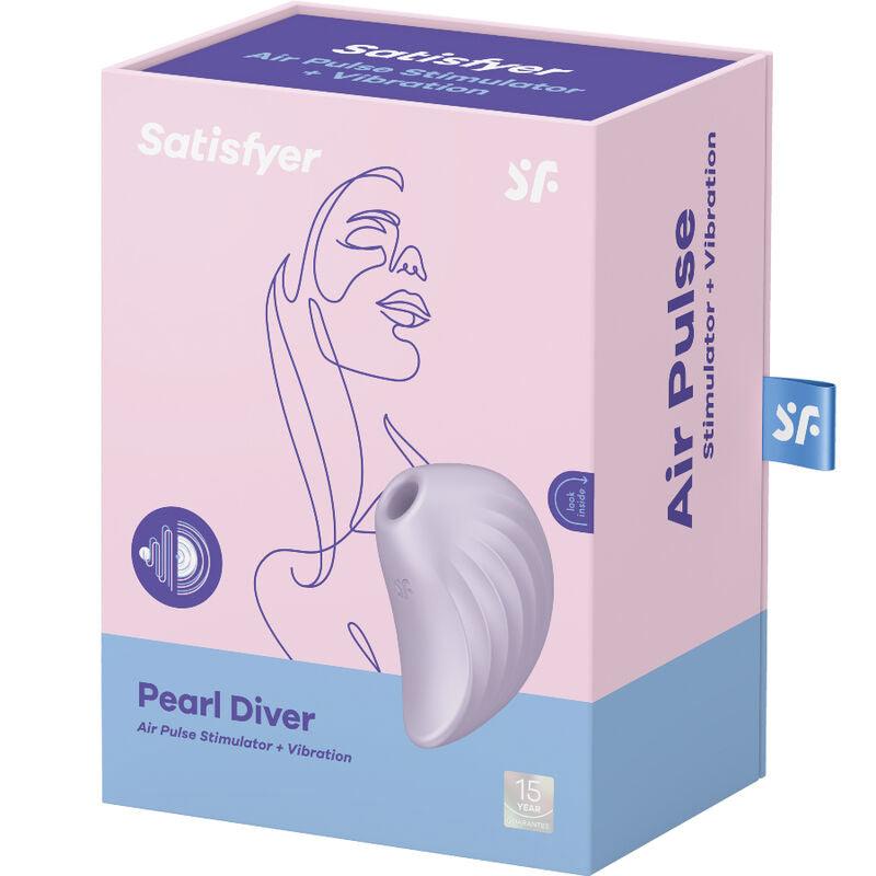 SATISFYER ESTIMULADOR E VIBRADOR DE PULSO DE AR PEARL DIVER VIOLETA