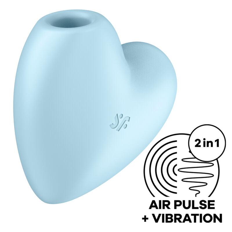 SATISFYER ESTIMULADOR E VIBRADOR CUTIE HEART AIR PULSE AZUL