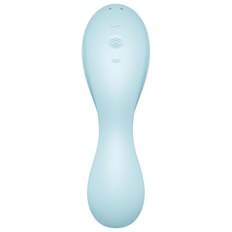 SATISFYER CURVY TRINITY 5 ESTIMULADOR DE PULSO DE AR E APLICATIVO VIBRADOR AZUL