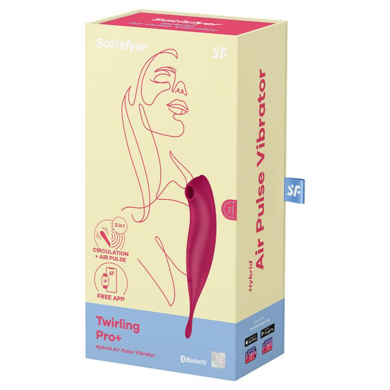 SATISFYER TWIRLING PRO ESTIMULADOR DE PULSO DE AR E APLICATIVO VIBRADOR VERMELHO