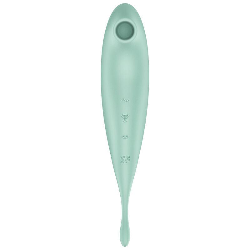 SATISFYER TWIRLING PRO ESTIMULADOR DE PULSO DE AR E APLICATIVO VIBRADOR VERDE