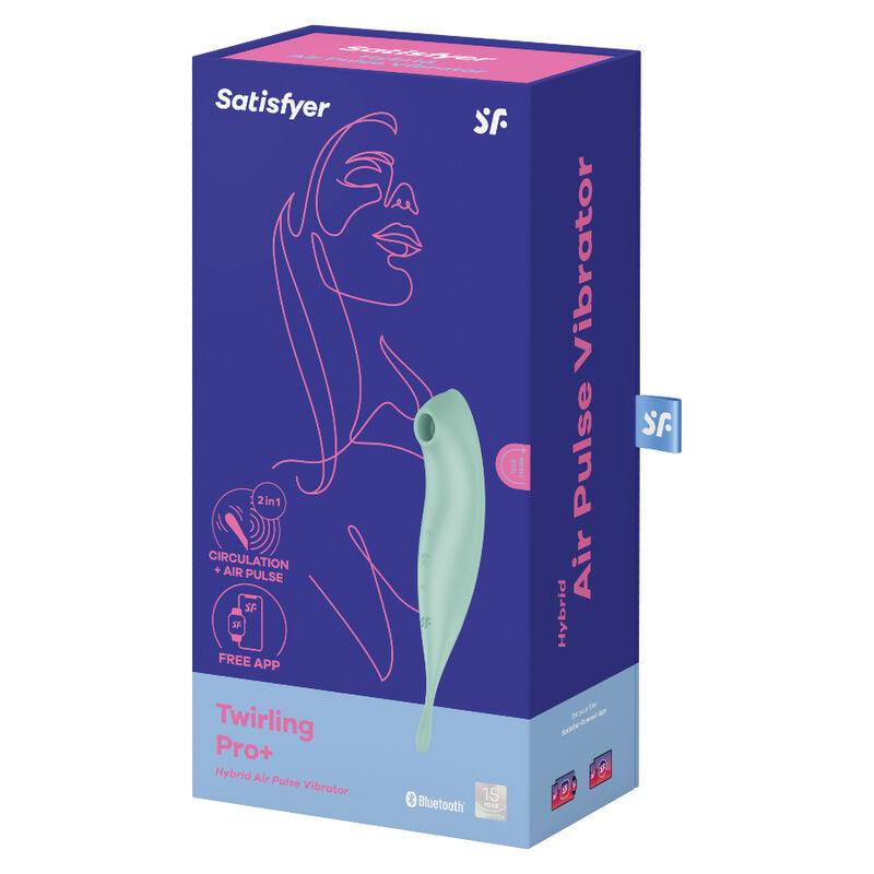 SATISFYER TWIRLING PRO ESTIMULADOR DE PULSO DE AR E APLICATIVO VIBRADOR VERDE