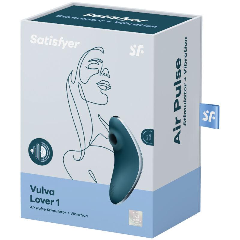 SATISFYER ESTIMULADOR E VIBRADOR VULVA LOVER 1 AIR PULSE AZUL