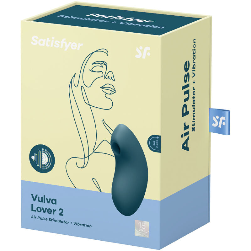 SATISFYER ESTIMULADOR E VIBRADOR DE PULSO DE AR VULVA LOVER 2 AZUL