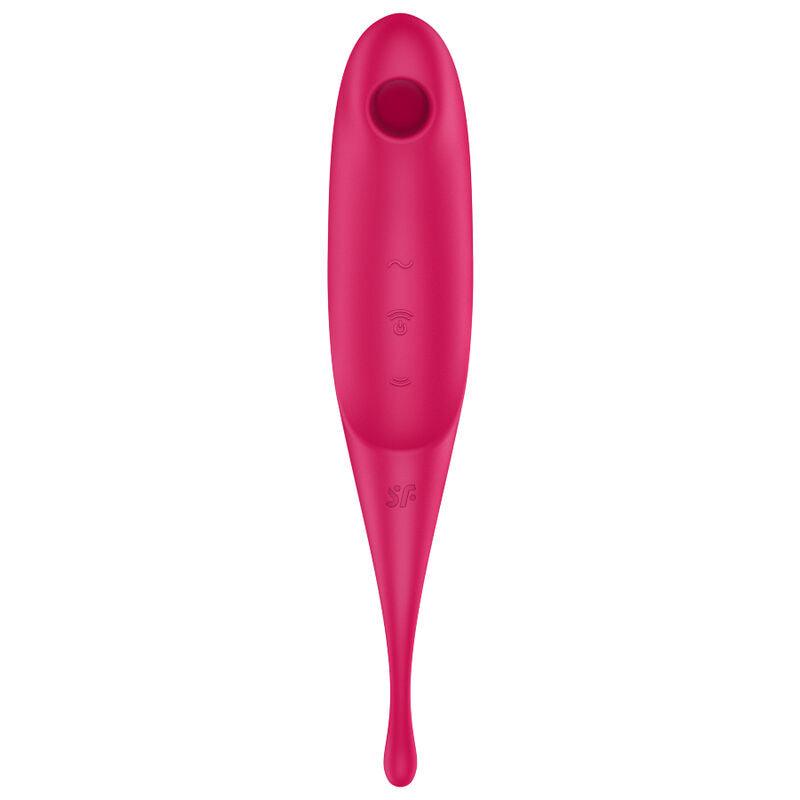 SATISFYER ESTIMULADOR E VIBRADOR DE PULSO TWIRLING PRO AIR VERMELHO