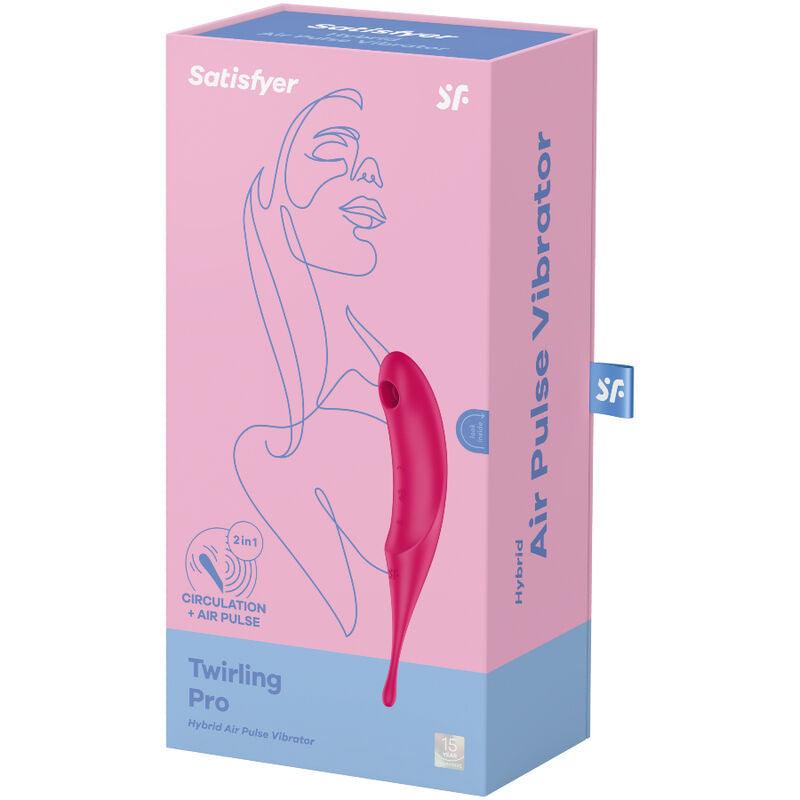 SATISFYER ESTIMULADOR E VIBRADOR DE PULSO TWIRLING PRO AIR VERMELHO