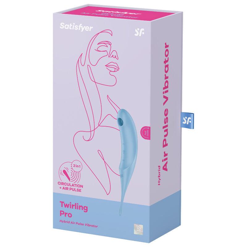 SATISFYER ESTIMULADOR E VIBRADOR DE PULSO TWIRLING PRO AIR AZUL