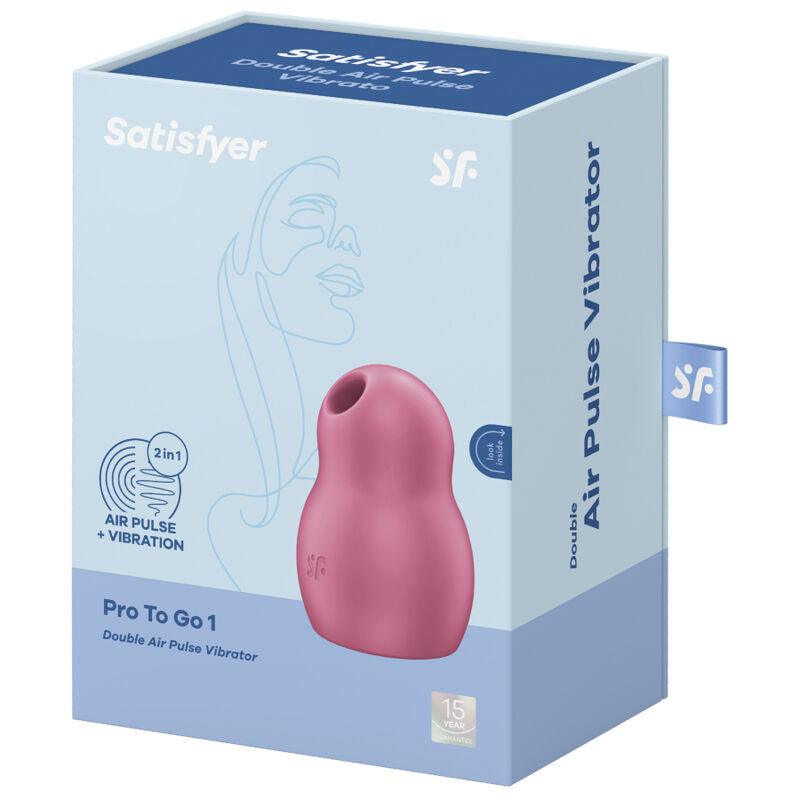 SATISFYER PRO TO GO 1 ESTIMULADOR E VIBRADOR DE PULSO DE AR DUPLO VERMELHO