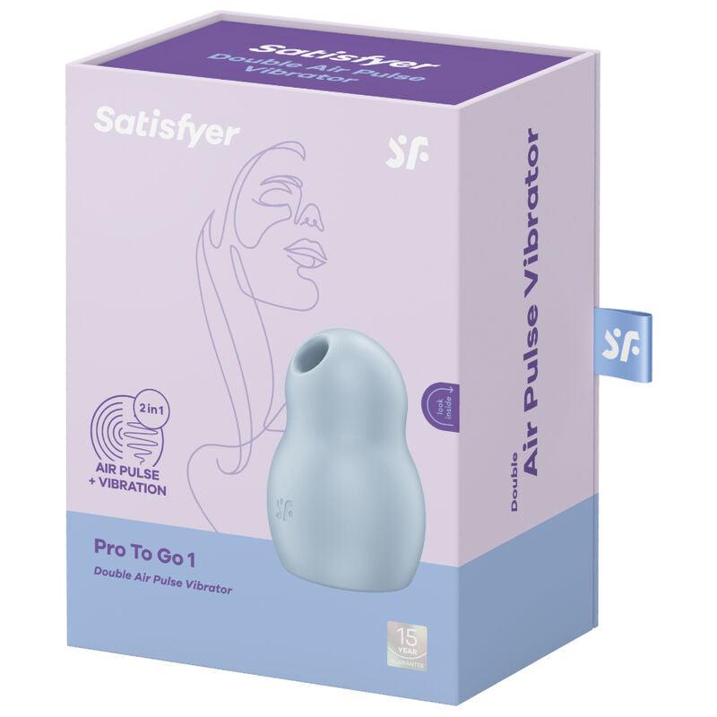 SATISFYER PRO TO GO 1 ESTIMULADOR E VIBRADOR DE PULSO DE AR DUPLO AZUL