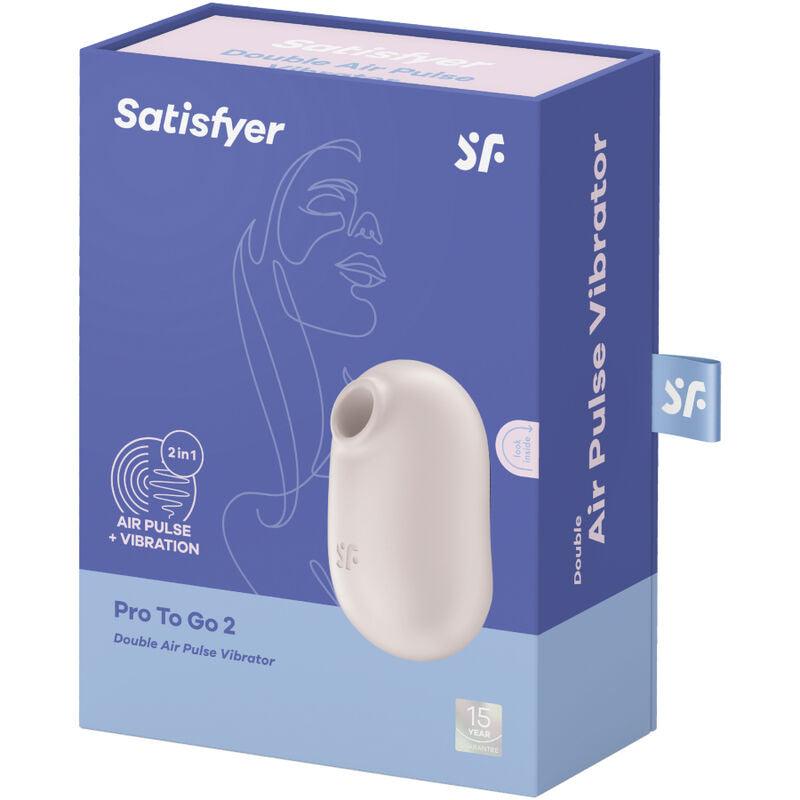 SATISFYER PRO TO GO 2 ESTIMULADOR E VIBRADOR DE PULSO DE AR DUPLO BEGE