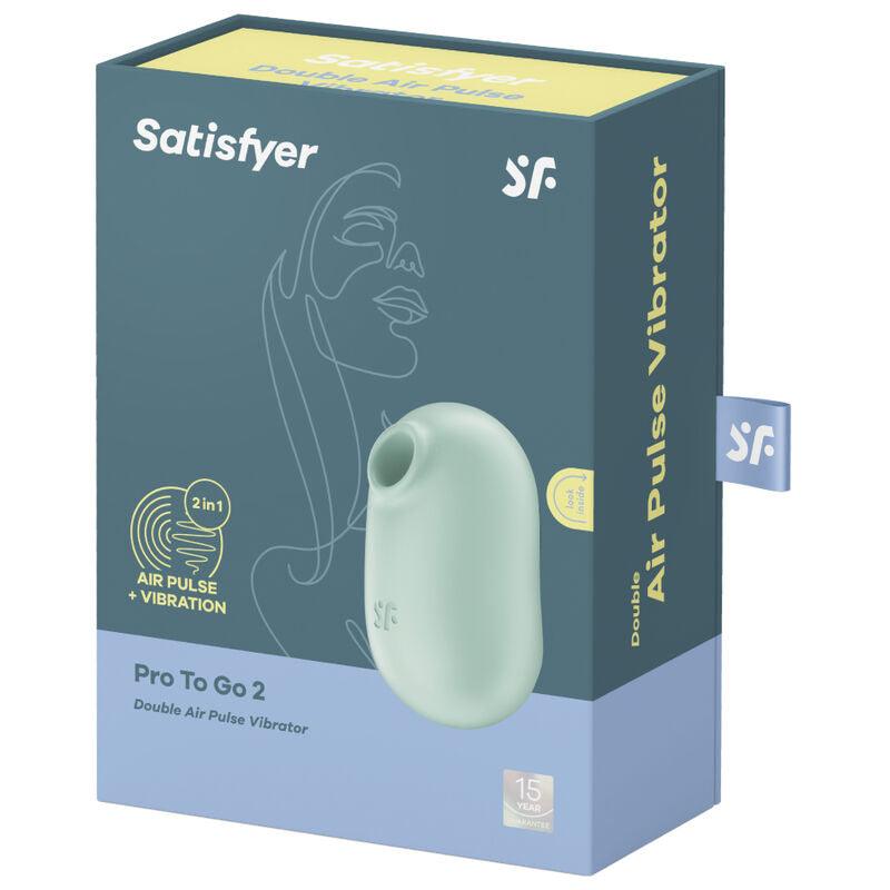 SATISFYER PRO TO GO 2 ESTIMULADOR E VIBRADOR DE PULSO DE AR DUPLO VERDE