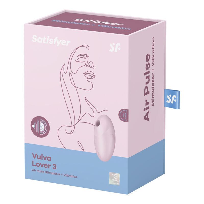 SATISFYER ESTIMULADOR E VIBRADOR DE PULSO DE AR VULVA LOVER 3 ROSA