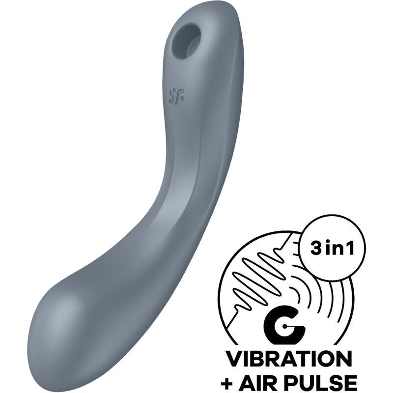 SATISFYER CURVE TRINITY 1 AIR PULSE VIBRATION GREY