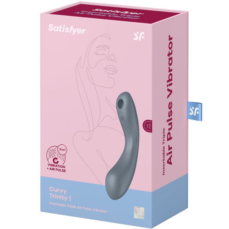 SATISFYER CURVE TRINITY 1 AIR PULSE VIBRATION GREY